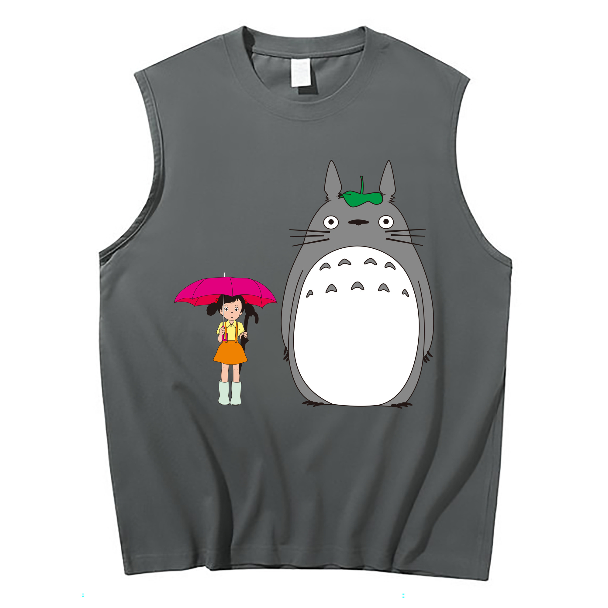 （画像用） となりのトトロ 草壁メイ 草壁サツキ My Neighbor Totoro Satsuki Kusakabe Mei Kusakabe コットン100％タンクトップ（フロントプリント）